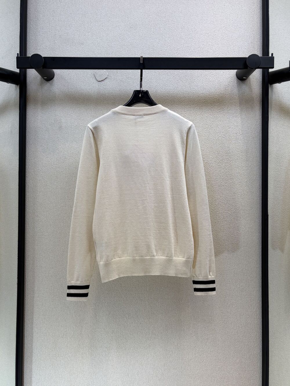 Miu Miu Cream V Neck Logo Knit Cardigan - Picture 5 of 5